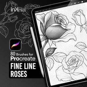 Fine Line Roses - Pack de Brushes Procreate pour Tatoueurs et Illustrateurs