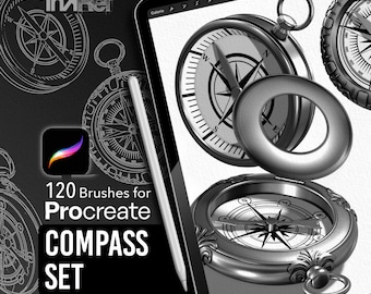 Compass Set de brushes Procreate para tatuadores e ilustradores