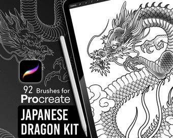 Japanese Dragon Kit – Pack de Pinceles para Procreate para Tatuadores e Ilustradores