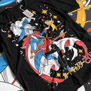 Camiseta UNISEX con tazas de pudín Kero, camiseta de manga corta con estampado de Sakura Cardcaptor Kinomoto Kero Cerberus de los 90 con estética de anime Vaporwave Fairy Kei