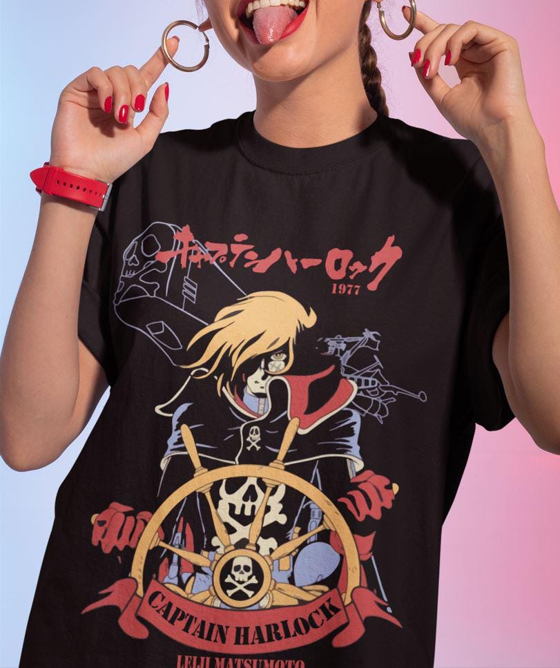 キャプテンハーロック Tシャツ L半袖 CAPTAIN HARLOCK 松本零士 キャプテンハーロック Tシャツ L半袖 CAPTAIN HARLOCK 松本零士