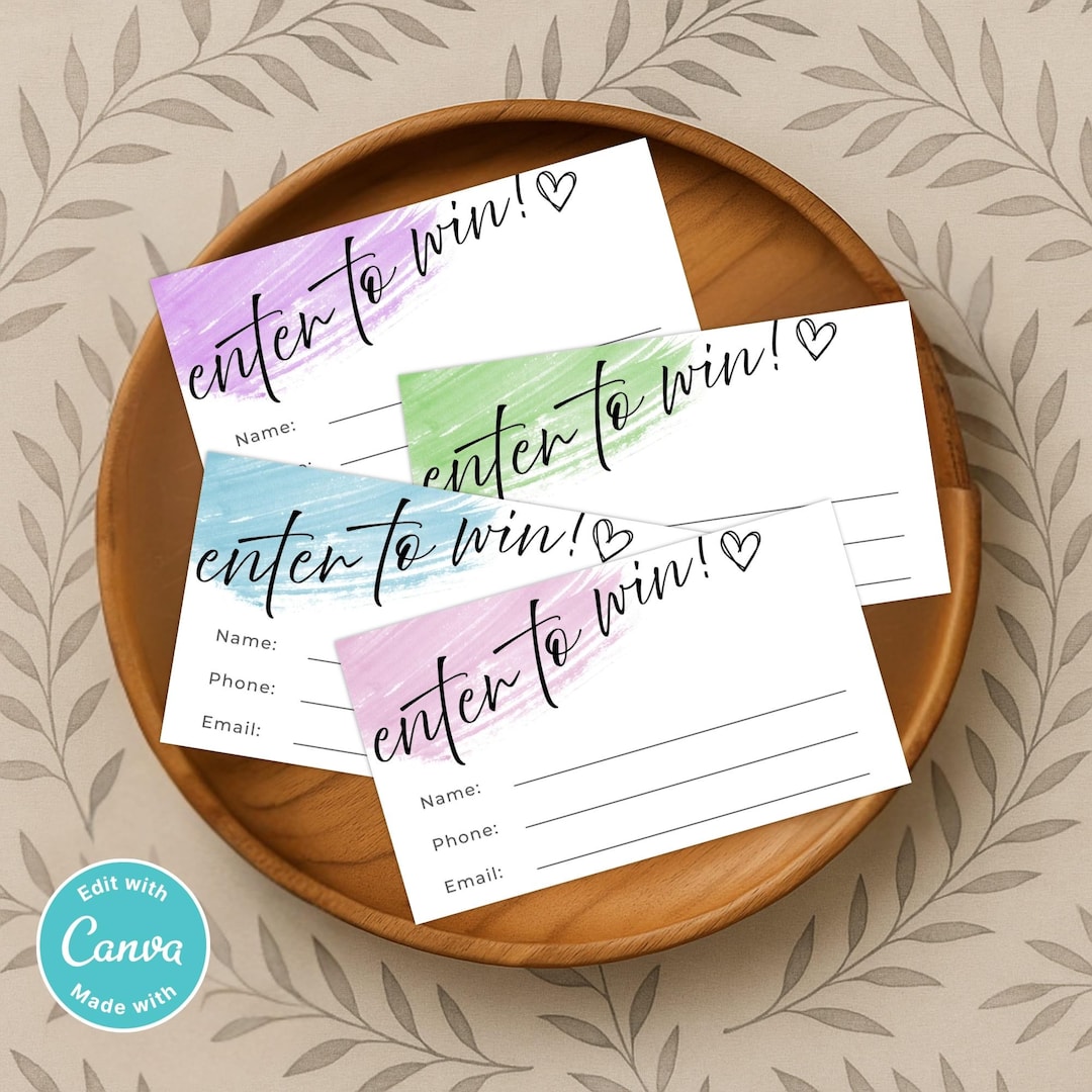 Editable Raffle Ticket Template | Printable Enter to Win Tickets ...