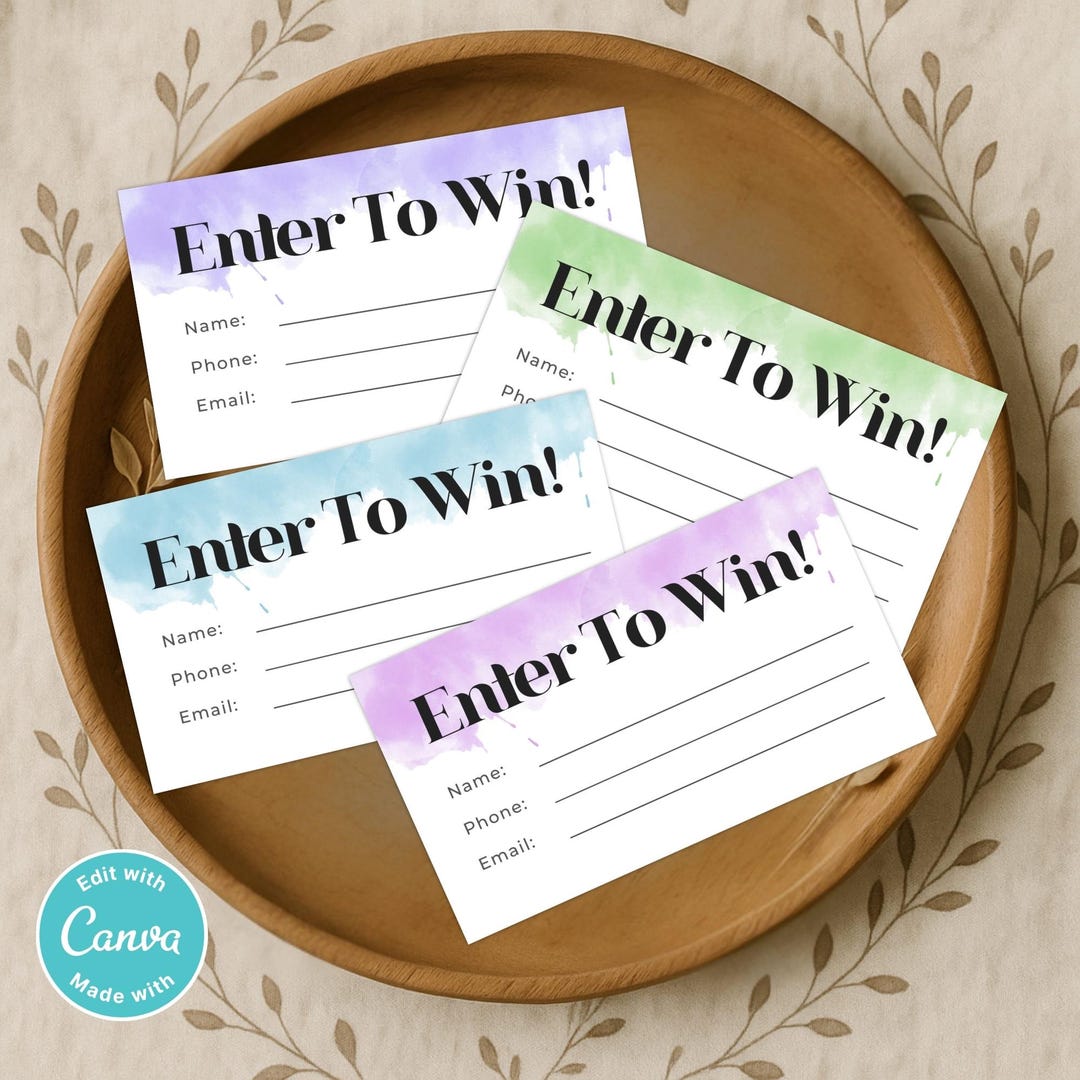 Editable Raffle Ticket Template | Printable Enter to Win Tickets ...