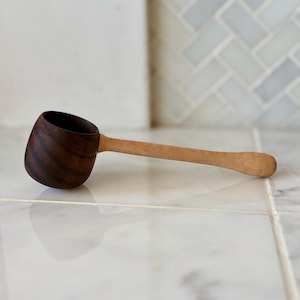 Handmade Wooden Coffee Scoop – 3 Tbsp Measuring Spoon for Coffee, Tea, Sugar, Flour, Spices – Rustic Wood Scoop for Kitchen & Pantry (#8)