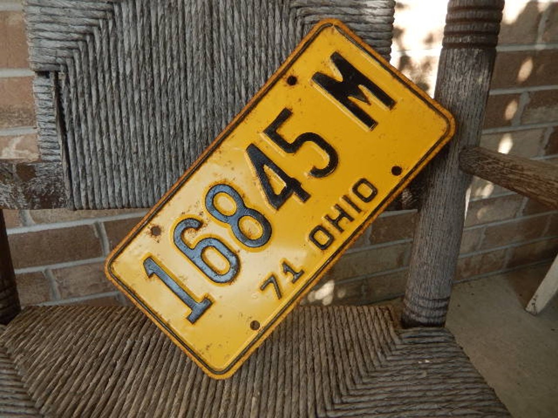 Placas de matrícula Ohio Vintage 1971 Rústico Amarillo Garaje | Etsy