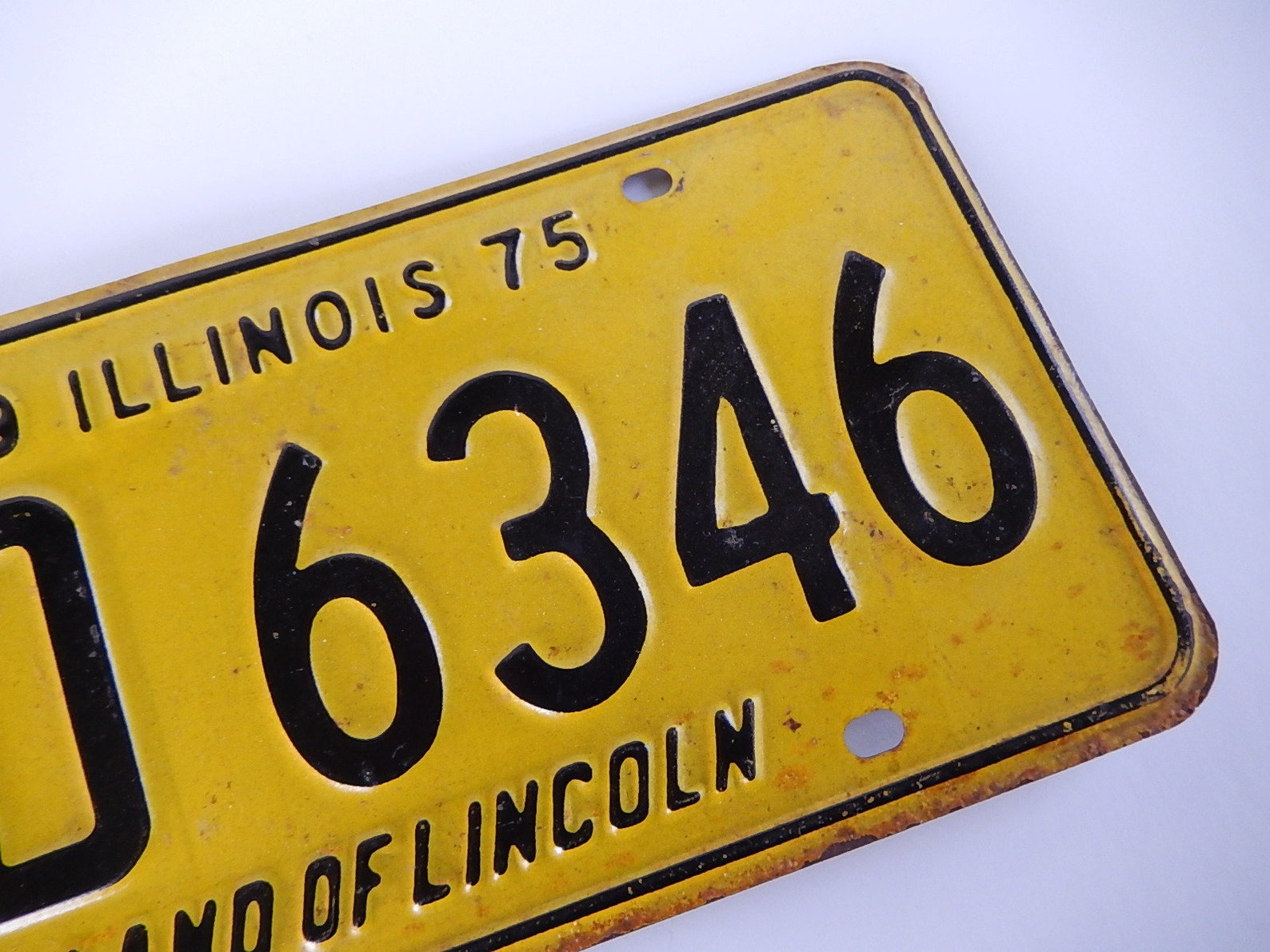 Vintage License Plate Illinois 1975 Rustic ED Garage Etsy