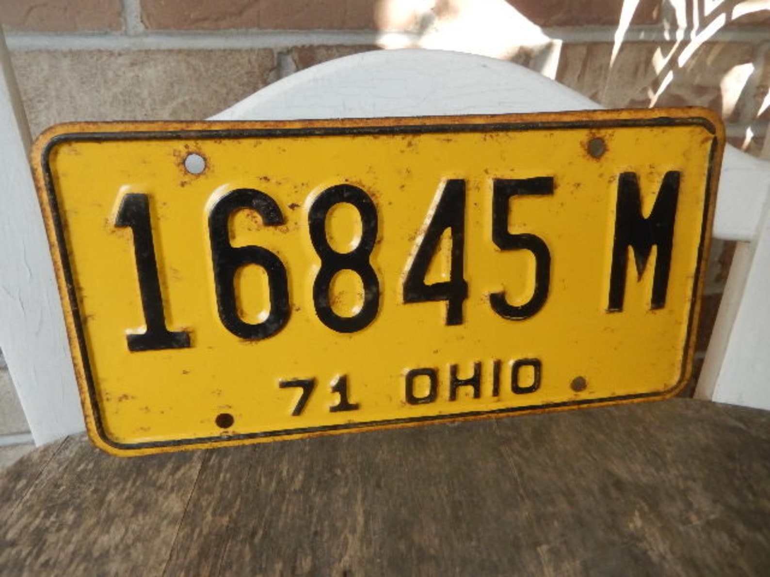 Placas de matrícula Ohio Vintage 1971 Rústico Amarillo Garaje | Etsy