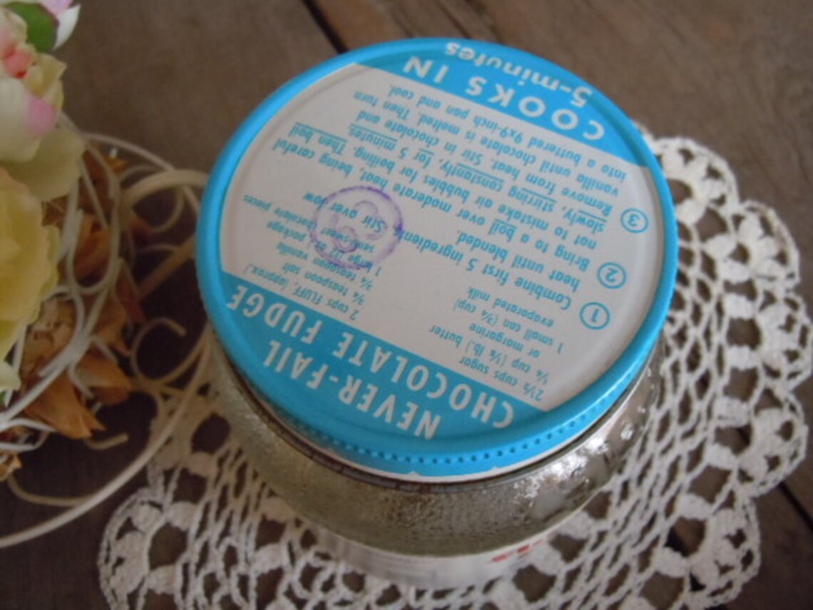 Vintage Fluff Jar Glass Marshmallow Creme Food Container with Etsy