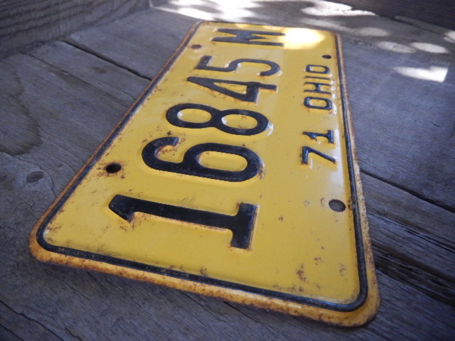 Placas de matrícula Ohio Vintage 1971 Rústico Amarillo Garaje | Etsy