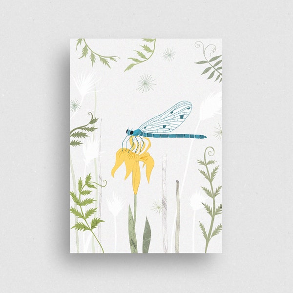 Postkarte | Libelle | Recyclingpapier | marga.marina