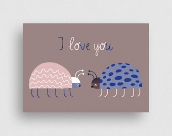 Postcard | KÄFER LOVE | Ecofriendly - 100% Recycled paper