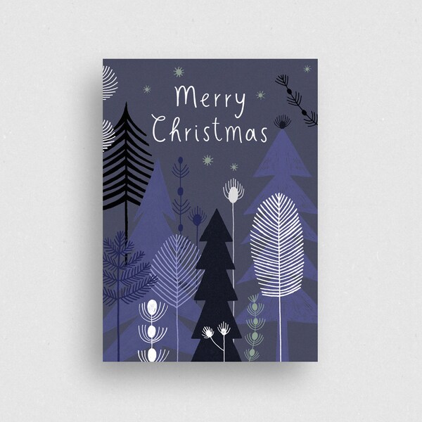 Postkarte |  Weihnachtswald | Recyclingpapier | marga.marina