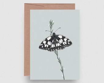Greeting Card | Schachbrettfalter  - Schmetterling des Jahres 2019 | marga.marina