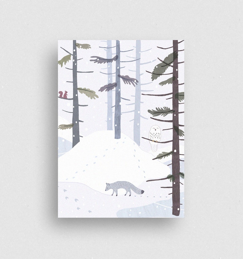 Postcard Winterland Ecofriendly 100% Recycled paper image 1
