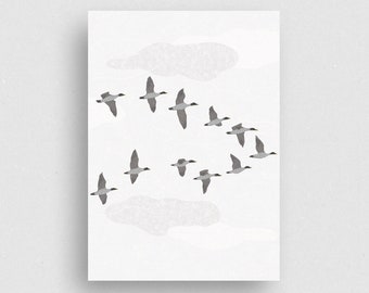 Postcard | Gänseflug | Ecofriendly - 100% Recycled paper