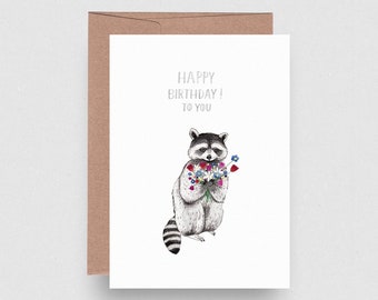 Greeting Card | Waschbär Birthday! | Ecofriendly