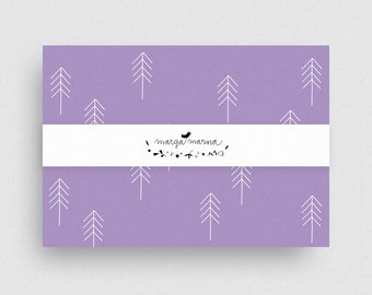 Ensemble d'enveloppes | poste forestier | lilas