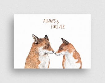 Cartão Postal | Amor Raposa | Papel reciclado