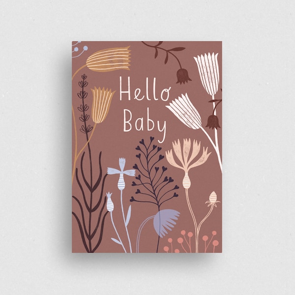 Postkarte |  Hello Baby | Recyclingpapier | marga.marina