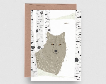 Klappkarte | Wolf | Illustration