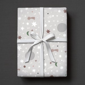 3 x Geschenkpapier | Galaxie | Sand | 100% Recyclingpapier