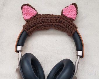 Crochet KItty Ears Headphone Cover