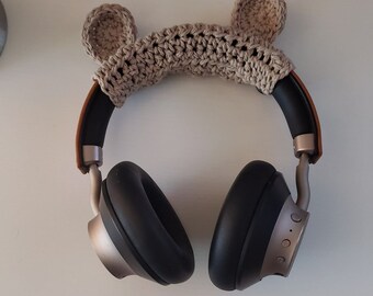 Crochet Bear Ears Headphone Cover