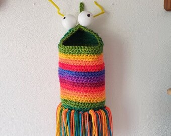 Crochet  Storage Inspired Aliens New Happy Rainbow