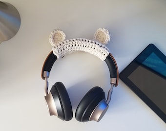 Crochet Bear Ears Headphone Cover