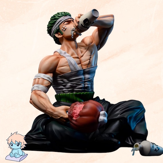 15cm One Piece Zoro Figure - GK Injured Drinking Roronoa Zoro - Anime PVC Statue Action Figure Model Figurine Gift Toy Collectible Decor
