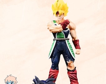 Figura de anime de Bardock, modelo de PVC - Estatua de Dragon Ball Z de 24 cm, regalo de exhibición / Estatua del guerrero Saiyan Bardock / Figura de acción de anime coleccionable