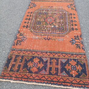 2x5 RUNNER RUGS,blue Red Small Runner Rugs,Handmade Rugs,Vintage Rugs,Turkish Rug 2x5,Persian Small Runner Rugs,Hallway Rugs,2.2x4.6 ft