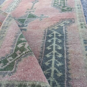 Vintage Anatolian Oushak Rug 2x3: Small Handmade Wool Rug