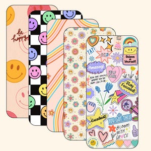 5 Retro-Inspired Phone Wallpapers – Fun Digital Download for iPhone & Android – Flowers, Smileys, and More!