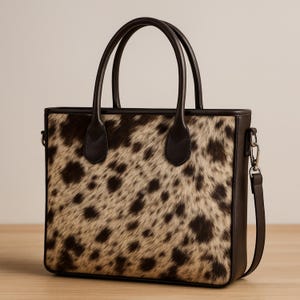 Hair-On Rindsleder Einkaufstasche - Handgefertigte Westerntasche, einzigartiges Geschenk für Frauen, große Schultertasche