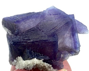 Blue Phantom Cubic Fluorite with Calcite, Pakistan Crystal Specimen (498 Carats)