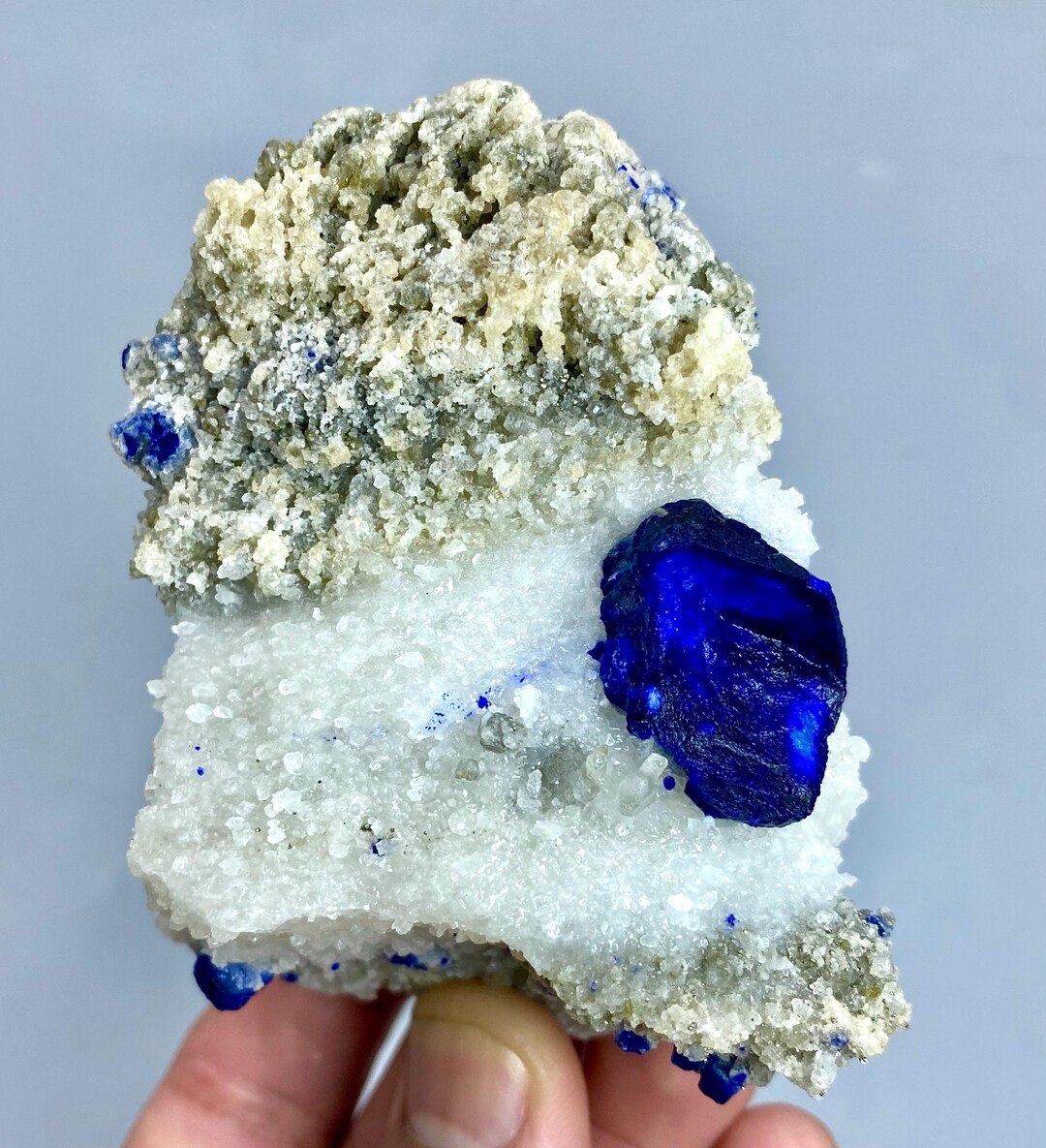 338 Gram Unique Natural LAZURITE With Pyrite Crystal on Matrix From ...