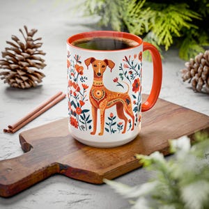 Italian Greyhound Mug - Iggy Coffee Cup - Sighthound Gift - Whippet, Greyhound, Borzoi Lover - Floral Dog Mug, Whimsical Pet Lover Gift
