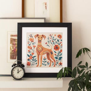 Italian Greyhound Digital Art Print | Iggy Sighthound Wall Decor | Whippet & Greyhound Lover Gift | Instant Download Dog Illustration