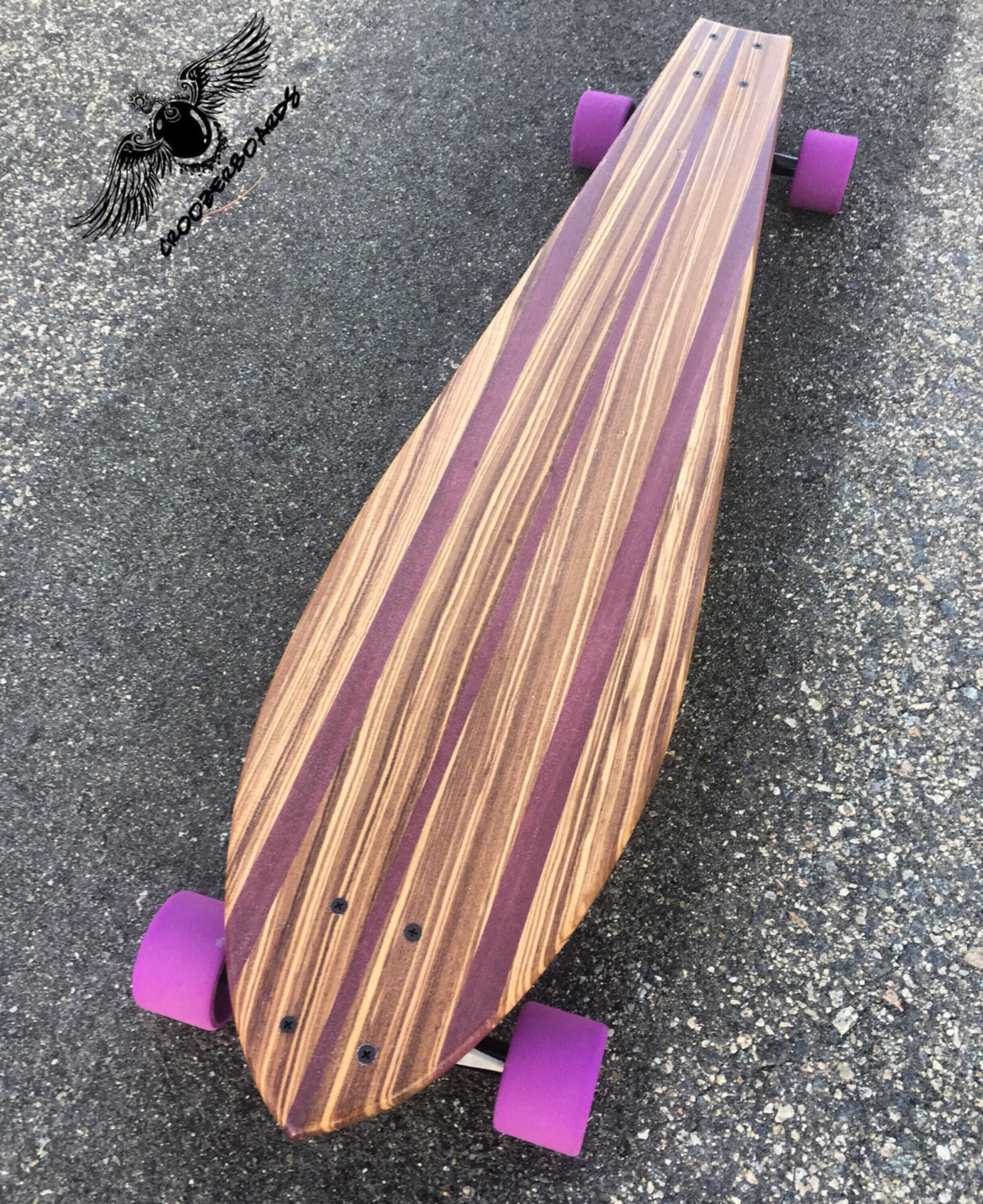 EXOTIC WOOD Longboard 40x10 Zebrawood W/purpleheart Etsy