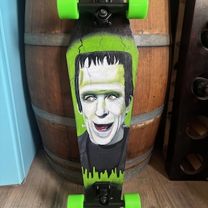Original Hand Painted Artwork “Herman Munster” The Munsters Coffin Croozer 30x9