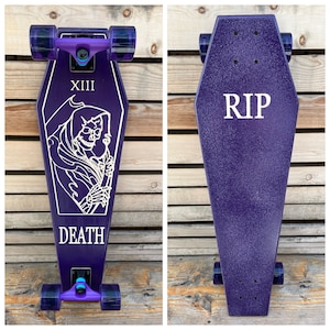 Purple Death Tarot Coffin Croozer Longboard 30&quot;  - RIP