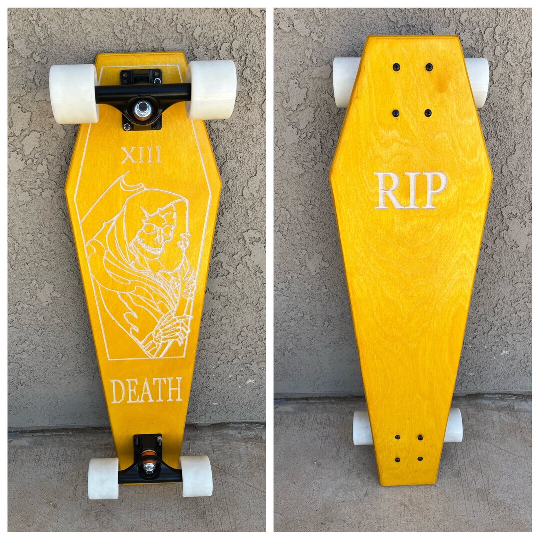 Yellow Death Tarot Coffin Croozer Longboard 30 RIP Etsy