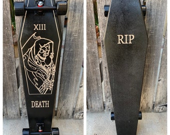 Black Death Tarot Coffin Croozer Longboard 42”  - RIP