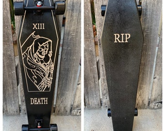 Black Death Tarot Coffin Croozer Longboard 42”  - RIP