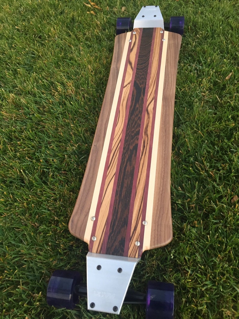 Longboard Solid Exotic Wood with Drop Plates Makena Etsy