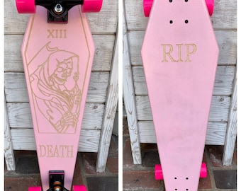 Pink Death Tarot Coffin Croozer Longboard 30&quot;  - RIP