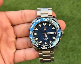 Seiko 5 sports mod Automatic Watch 4R36A: 4R36-03V0A0 Japan Made, blue Dial 820495