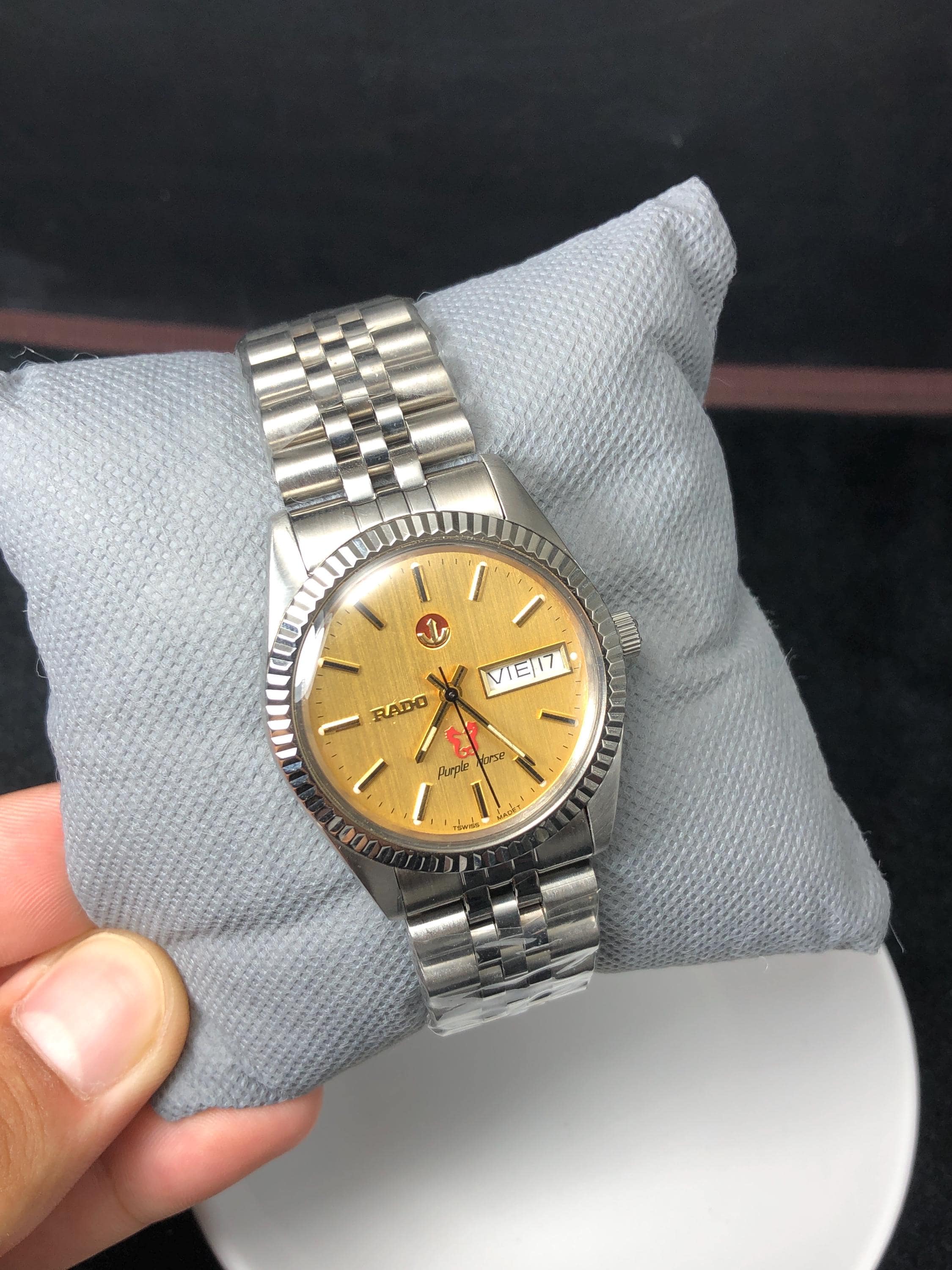 Vintage Rado Purple Horse Golden Dail Automatic 25 Jewels