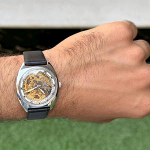 Vintage Citizen Automatic SKELETON S80458 HSW Date Gents Watch Japan - unique watch- rare watch- vintage watch-watch gift